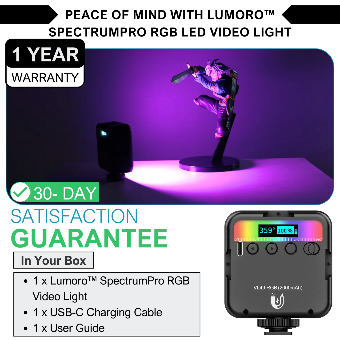 SpectrumPro RGB LED Video Light